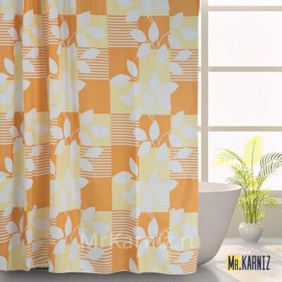 Штора для ванной Floating оранжевая