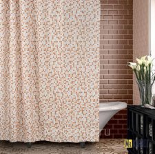 Штора для ванной Little Checks коричневая